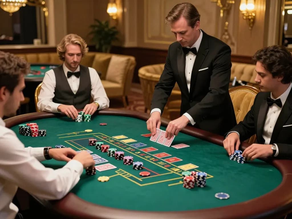 Engaging action at a baccarat table showcasing the competitive spirit of players at kkwin.in casino.