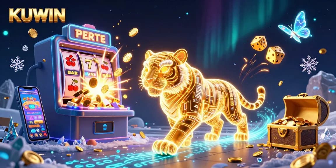 Experience thrilling gameplay with KUWIN's vibrant casino energy illustrated in 3D.