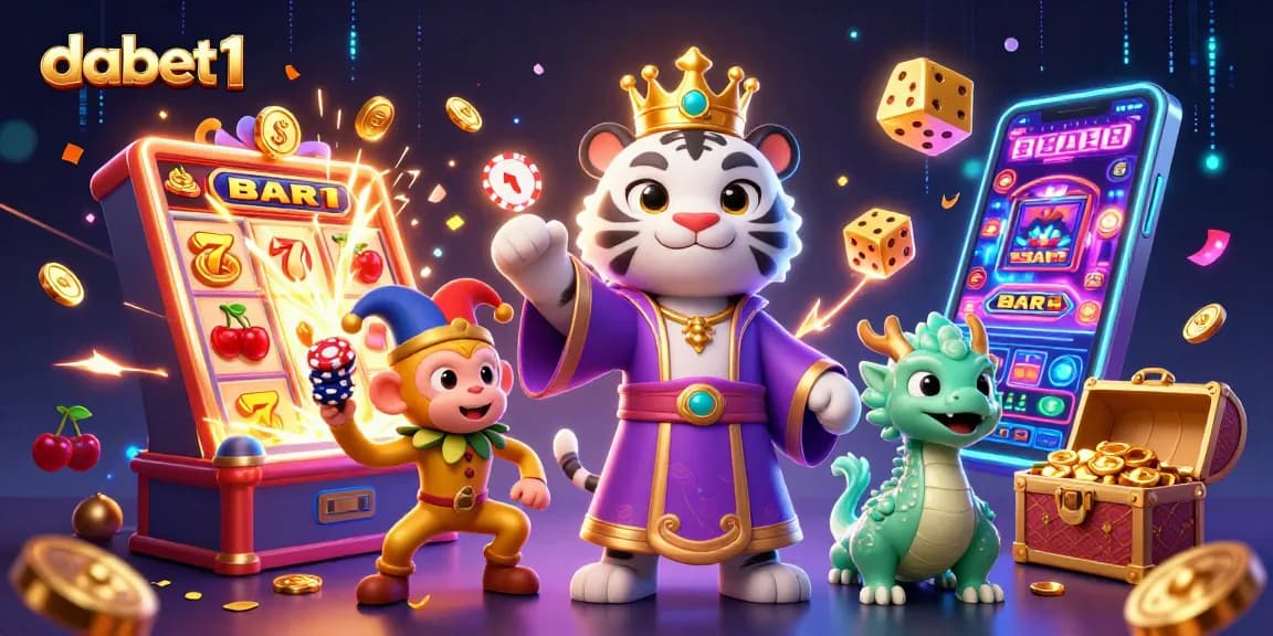 Experience thrilling jackpots with dabet1's lively 3D digital casino illustration.