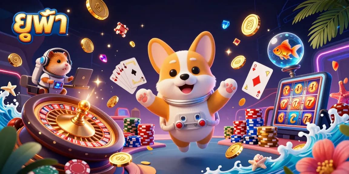 Engage in the exciting world of ยูฟ่า with our dynamic space-themed casino illustration, featuring vibrant gaming elements.