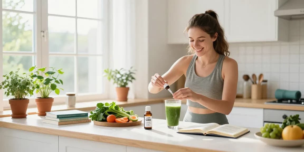What is the legal vaping age in Cyprus highlighted in a healthy environment featuring organic CBD oil, plants, and wellness essentials.