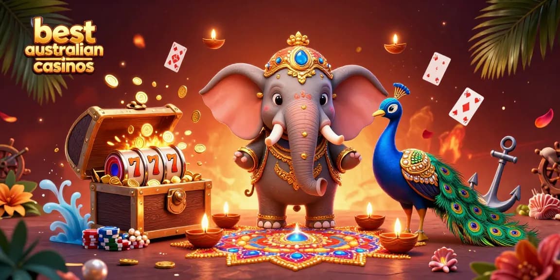 Discover the best australian online casinos with vibrant 3D characters and gaming elements.