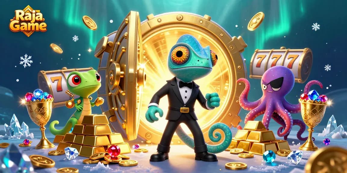 Play exciting slot games in the grand Raja Game casino with thrilling characters and winning treasures