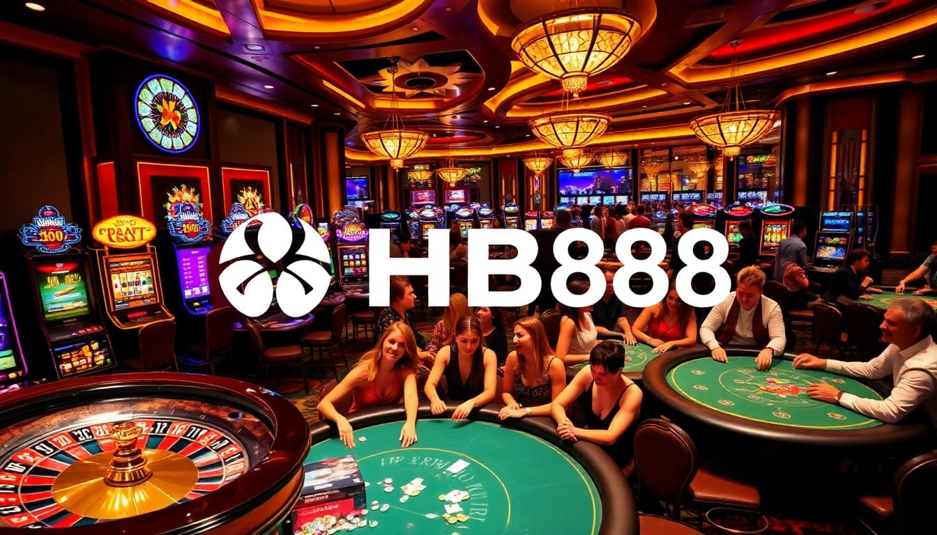Players enjoying games at HB88 casino, showcasing excitement and interactive elements.