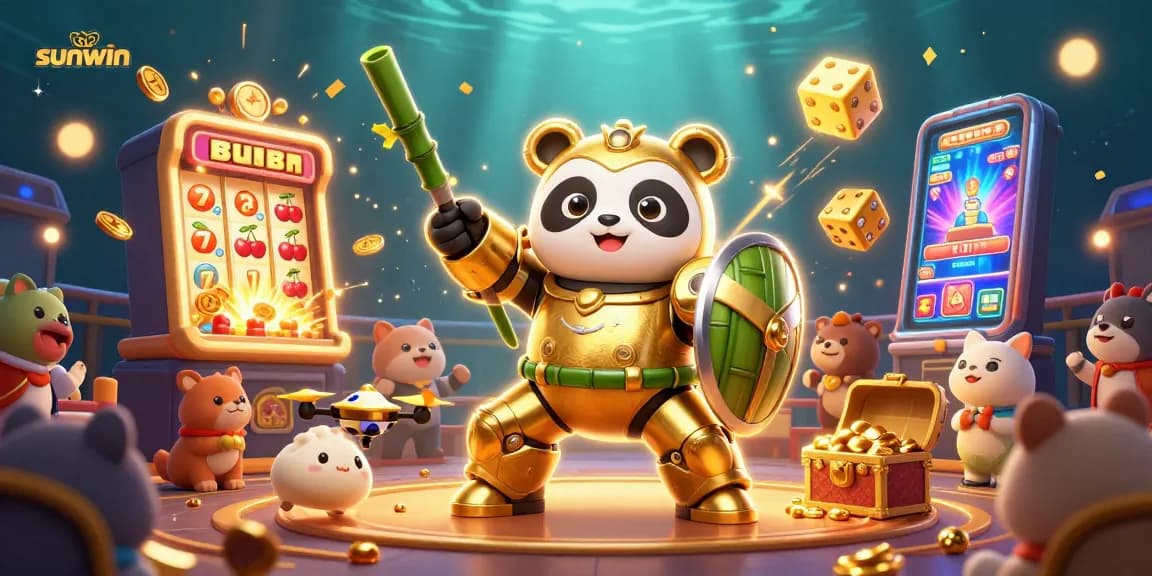 Experience sunwin's exciting casino atmosphere in this dynamic 3D scene full of action and prizes.