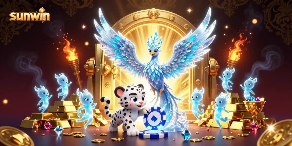 Engage in thrilling gameplay at Sunwin, experiencing vibrant casino adventures with a stunning animated scene.