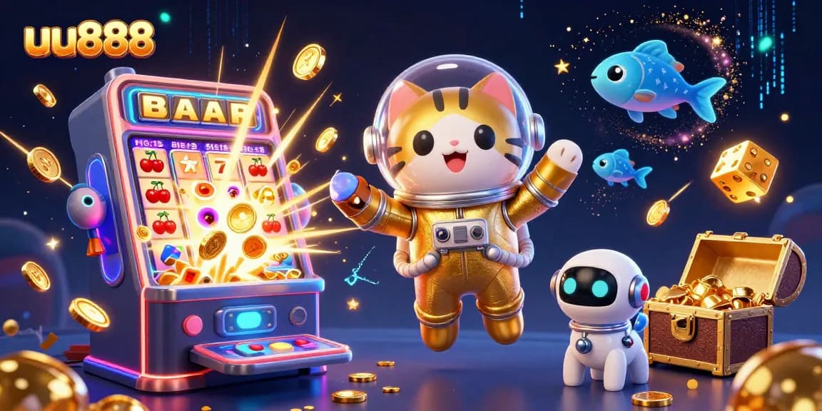 Engage with high-stakes fun in uu888 with a vibrant 3D casino scene brimming with action.