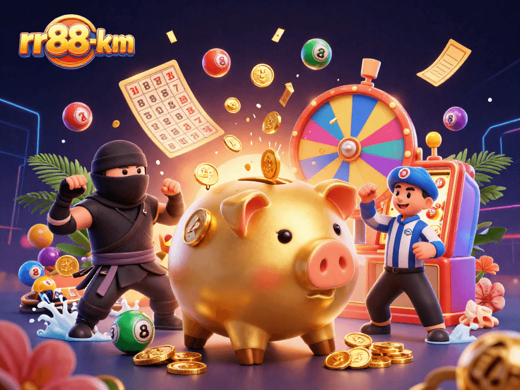 Engage with thrilling lottery games at rr88-km featuring dynamic golden characters and vibrant game elements.