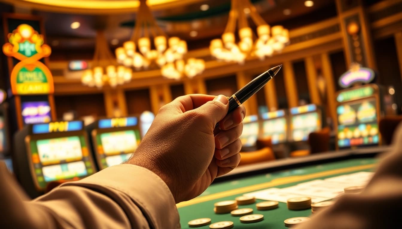 Experience the thrill of gambling with pen 4d in a vibrant casino scene.