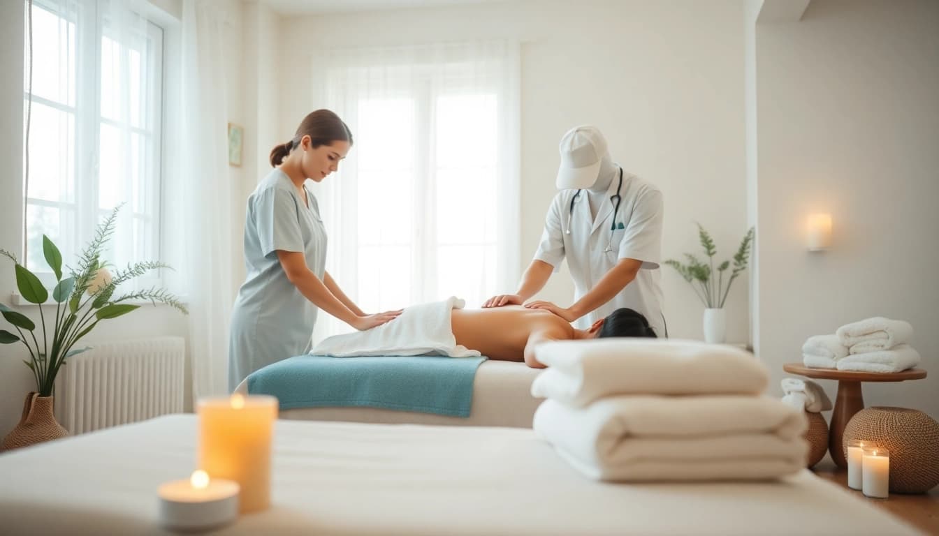 Experience a calming 오산출장마사지 as a professional therapist provides soothing treatments in a serene home environment.