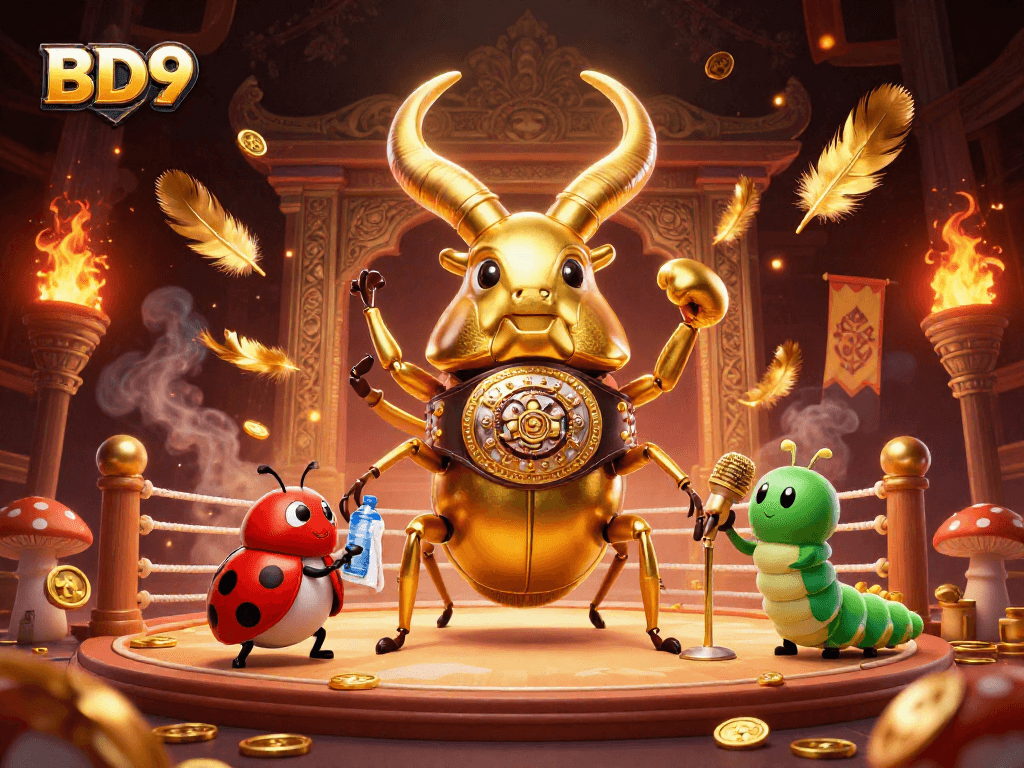Engage in winning strategies at BD9 with vibrant casino-themed illustration showcasing dynamic characters and elements.