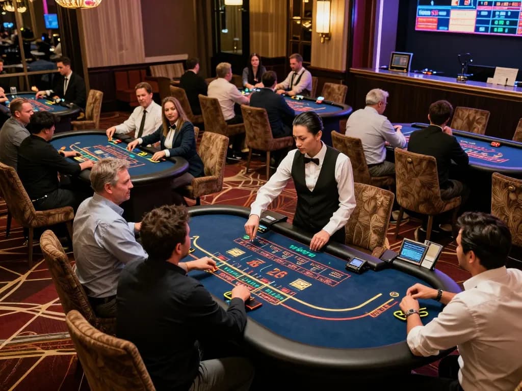 Players enjoying live games at rikvip casino, celebrating wins in a luxurious environment.