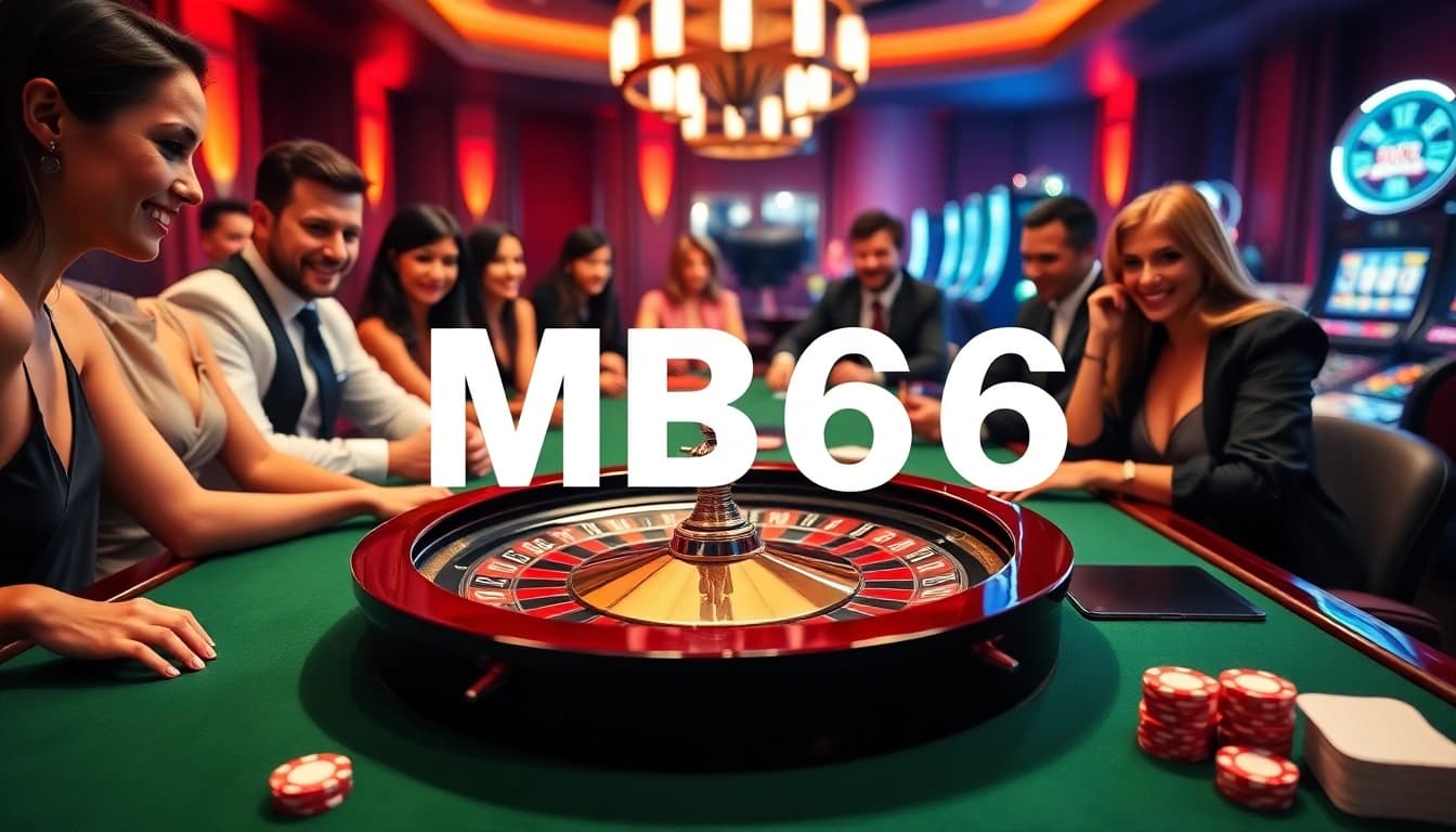 Experience the thrill of gaming at MB66 with a captivating roulette table and glamorous players.