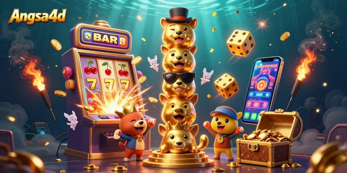 Spin big with angsa4d’s inclusive gaming experience featuring colorful slots, totem pole characters, and dynamic casino elements.