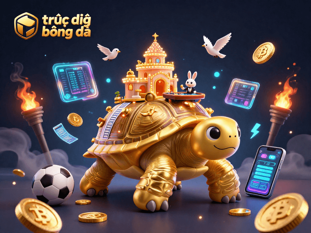 Experience trực tiếp bóng đá with exciting sports elements in a vibrant casino-themed digital scene.