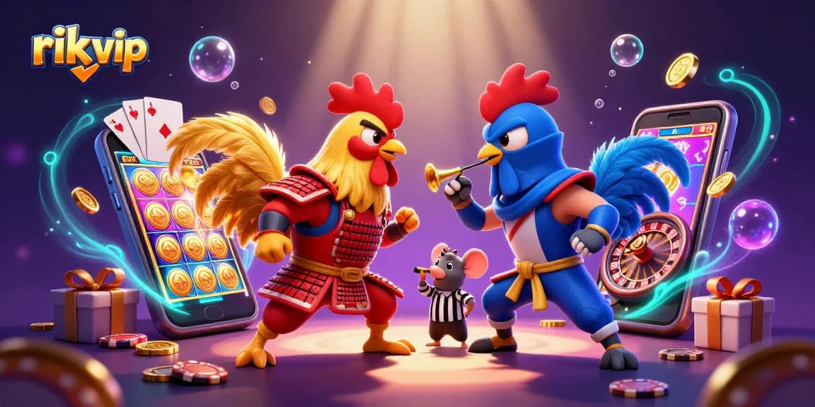 Experience thrilling action at rik vip with vibrant slot games and intense rooster battles.