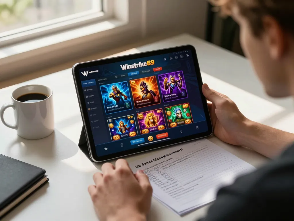 Engaging gameplay on Winstrike69 mobile app showcasing thrilling casino options and strategies