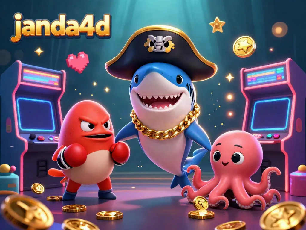 Permainan slot online janda4d menghadirkan karakter kartun laut yang dinamis, penuh dengan koin emas dan elemen perjudian.