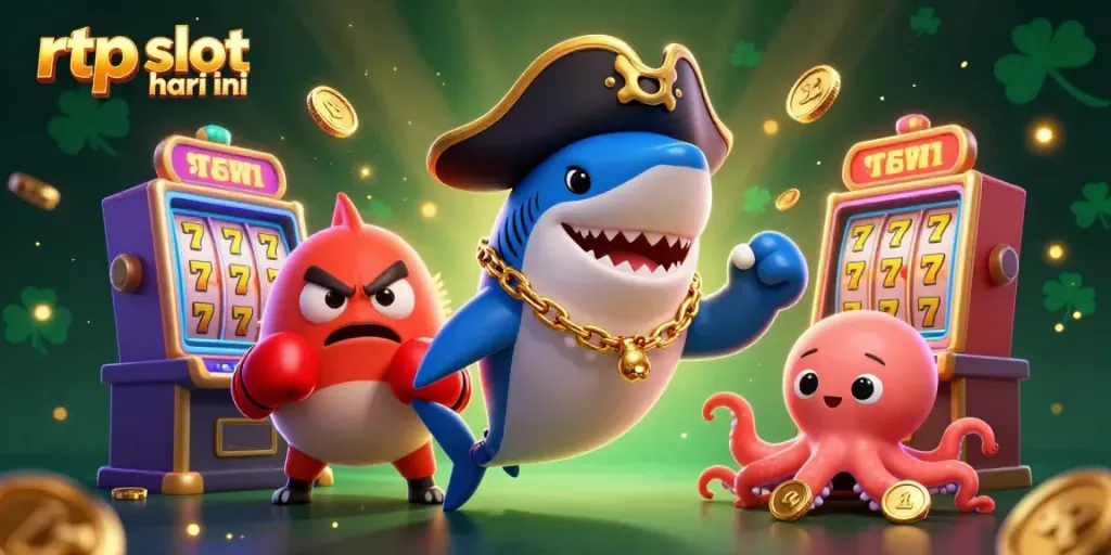 Engage with rtp slot hari ini through thrilling 3D cartoon adventure featuring pirate shark, pufferfish, and octopus.