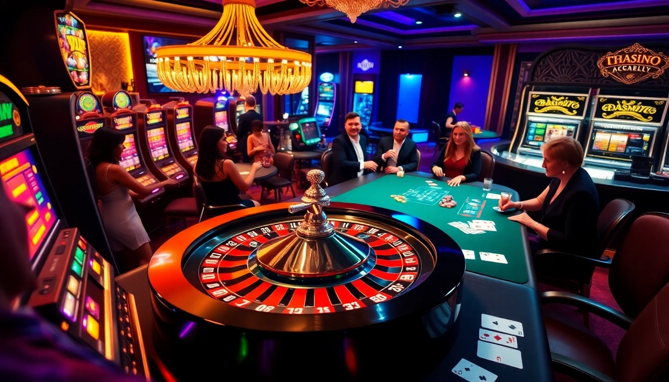 Sodocasino offers an exciting roulette experience with vibrant casino games and players engaging at tables.