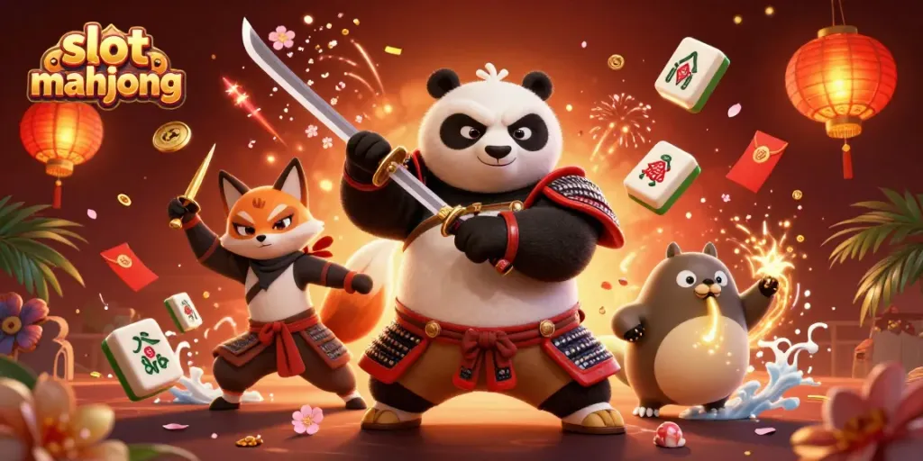 Menangkan jackpot dalam slot mahjong dengan petualangan luar biasa dari panda samurai dan ninja rubah.