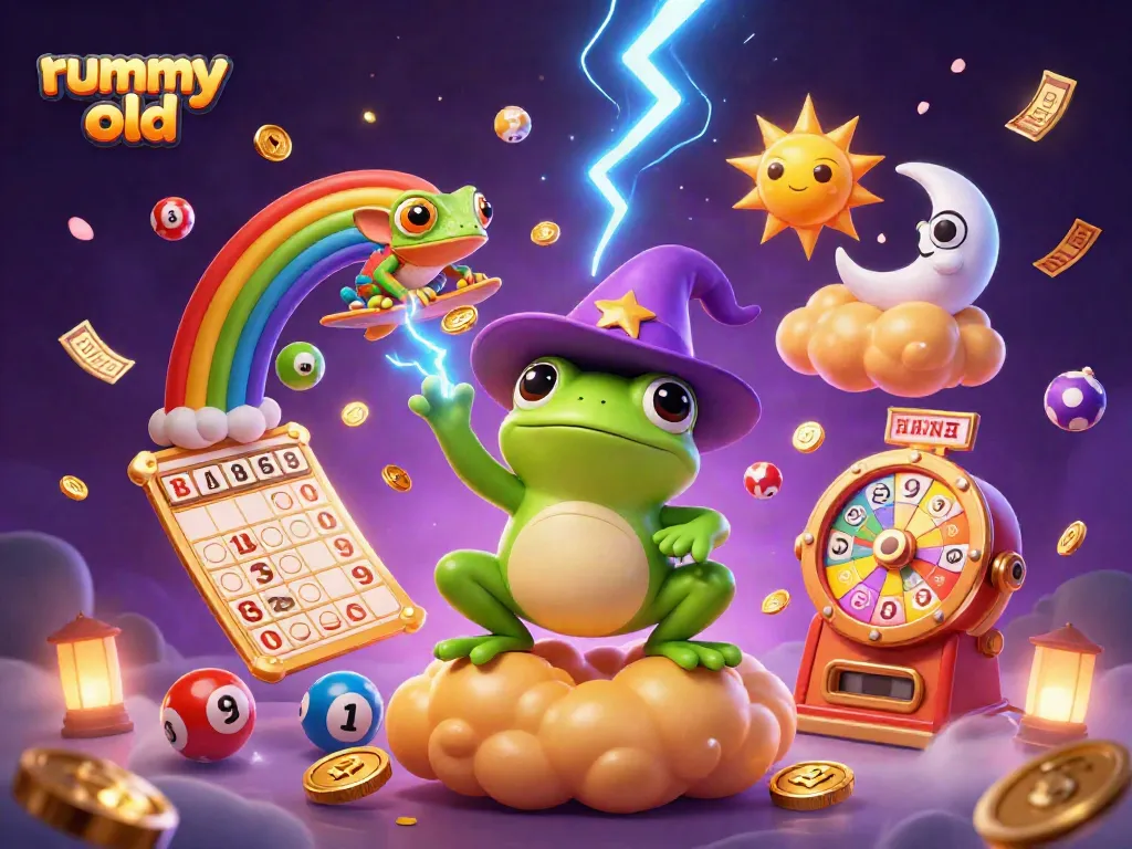 Experience the exciting rummy old gameplay featuring whimsical characters amidst a dynamic casino scene.