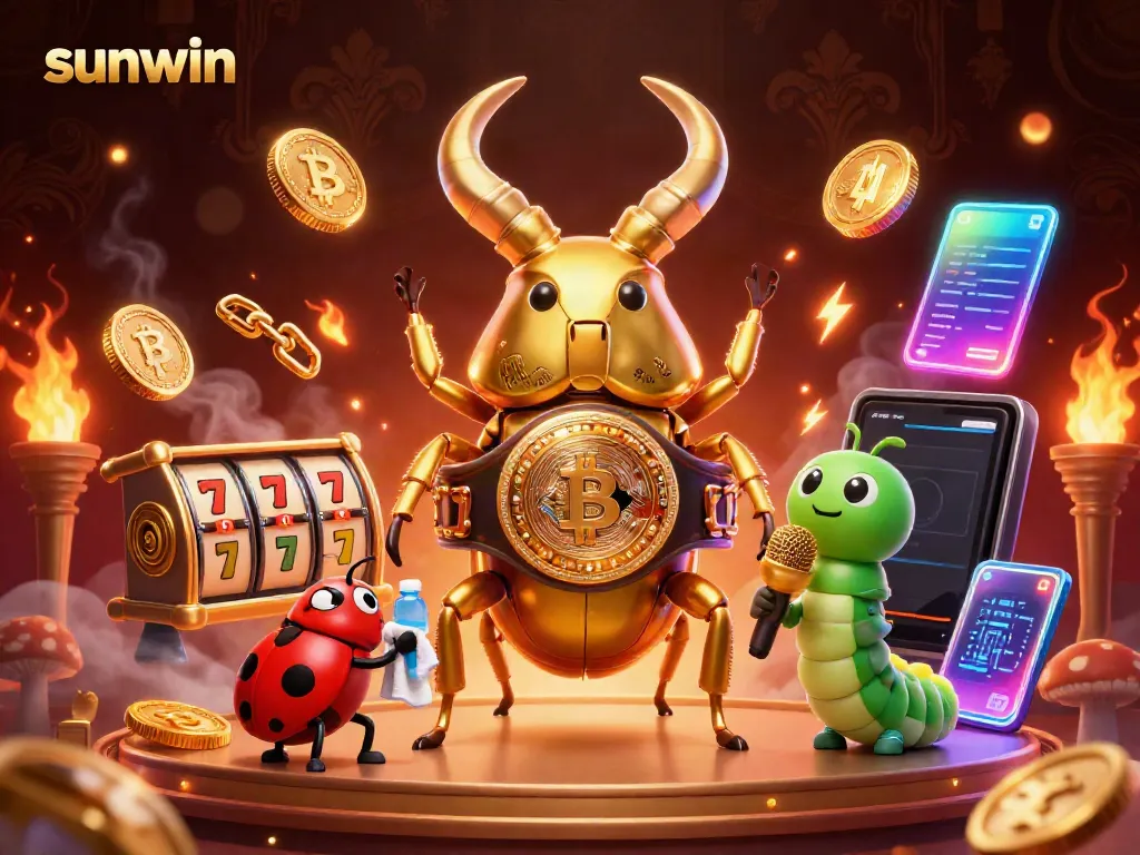 Experience excitement and winning with sunwin’s vibrant casino illustration featuring dynamic game elements.