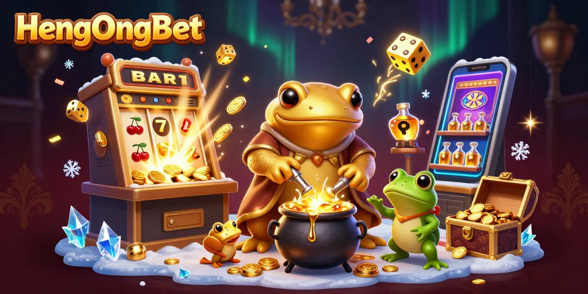 Engage with HengOngBet's vibrant gaming landscape featuring golden salamander alchemist transmuting coins.