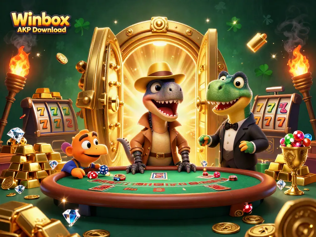 Experience thrilling gameplay with the Winbox APK Download featuring vibrant casino action and cartoon characters.