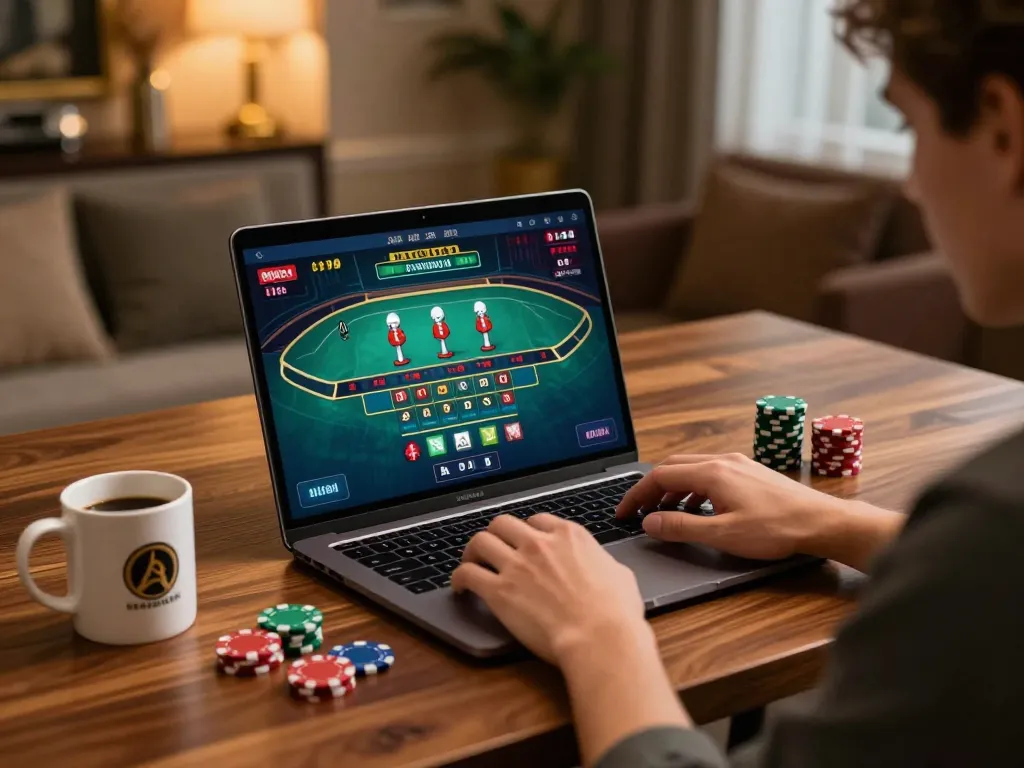Engaging in a baccarat game on nk88 platform with strategic betting options displayed