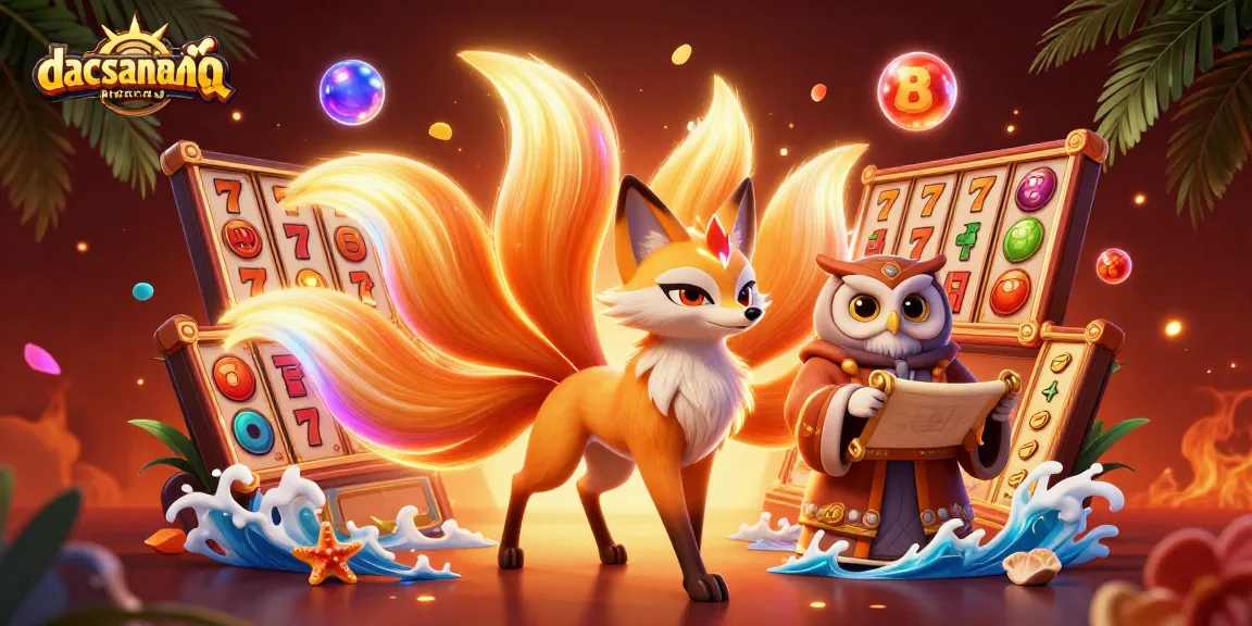 Engage with exciting wins at dacsandatphanrang featuring a colorful nine-tailed fox and vibrant casino elements.