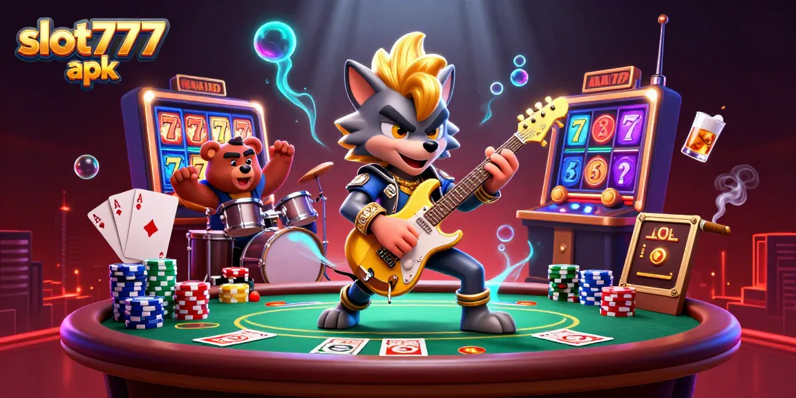 Spin the reels and win big with slot777 apk in this vibrant casino scene.