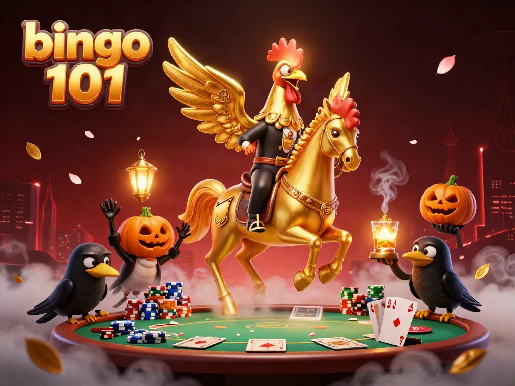 Experience thrilling gameplay on bingo 101 with 3D characters in a lively casino setting.