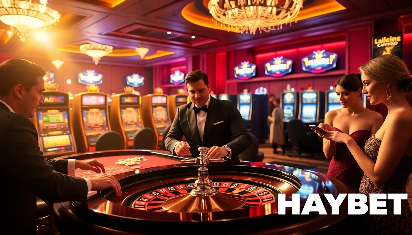 Experience the thrill of HAYBET with dynamic casino gameplay at a luxurious roulette table.