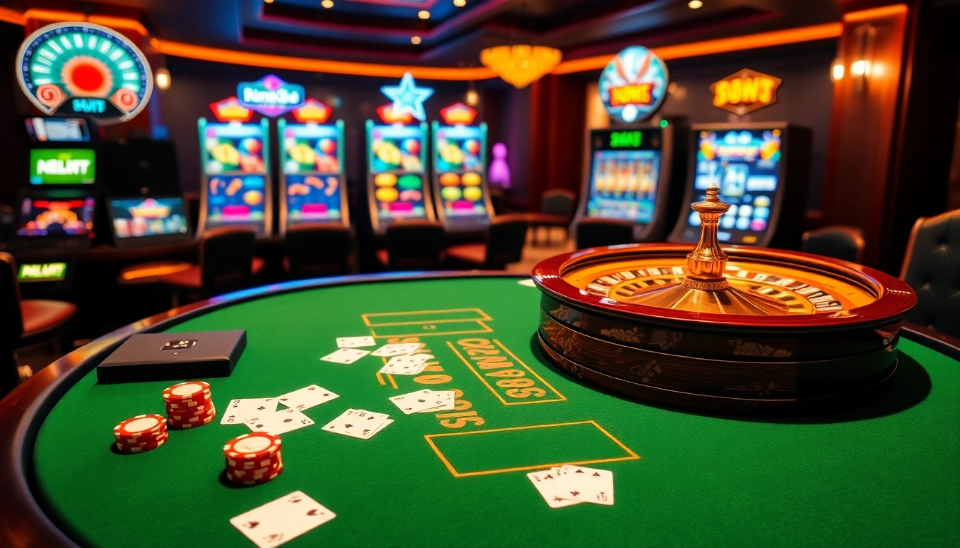 Place your bets at https://king88b.us.com/ with elegant casino tables and vibrant slot machines.