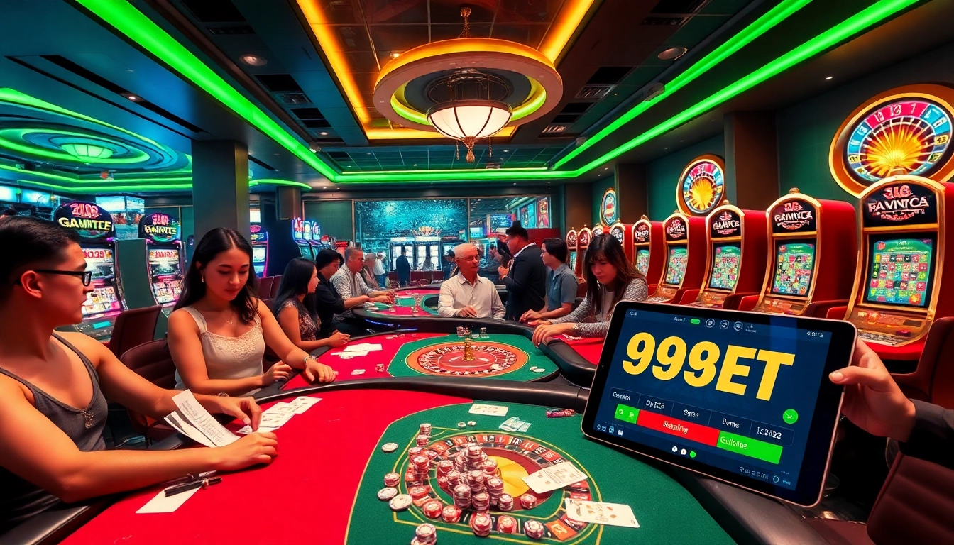 Experience the thrill of 999BET with engaging gaming tables and vibrant atmosphere.