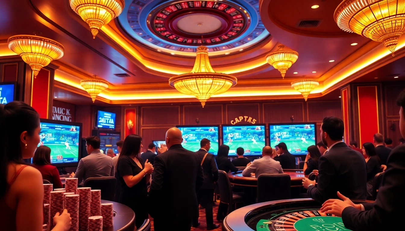 Kèo bóng đá hôm nay displayed in a vibrant casino betting scene with poker chips and betting slips.