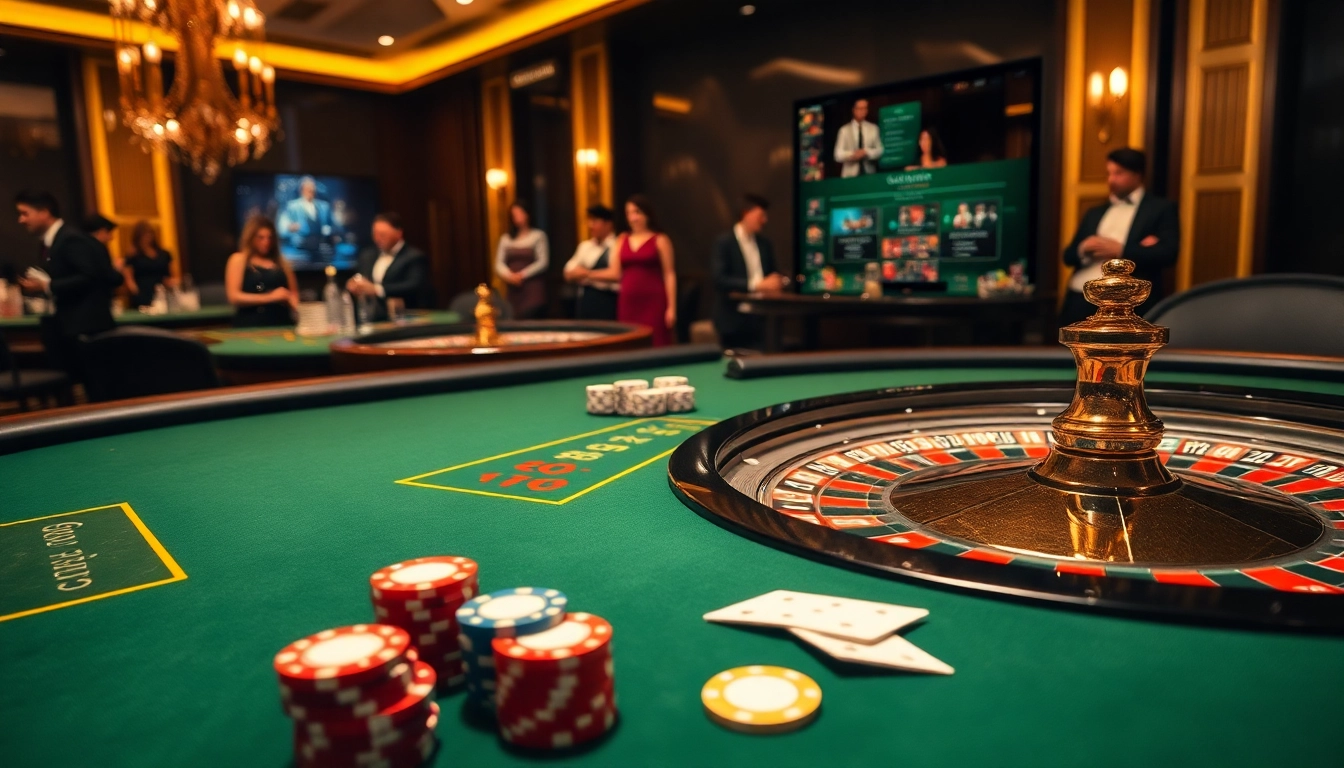 C168 gaming table with poker chips and cards set in a luxurious casino scene.