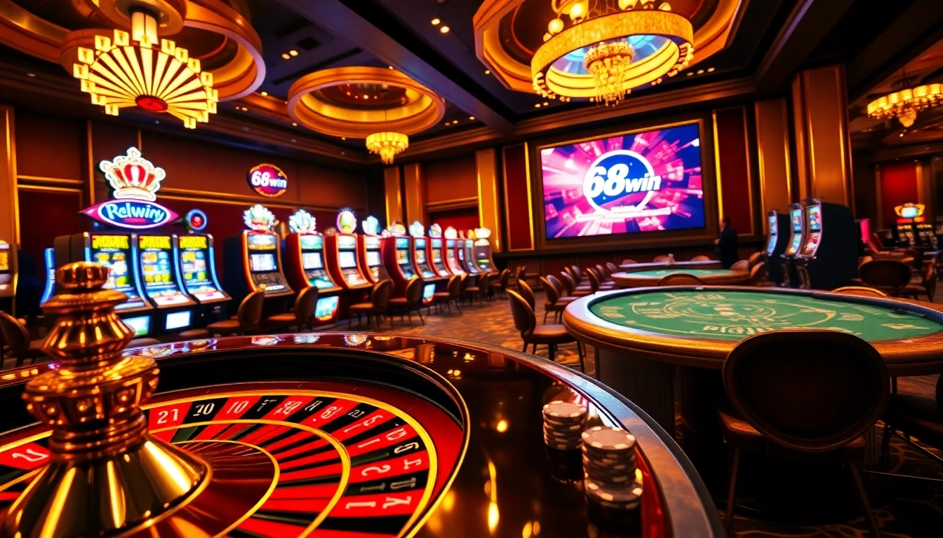 Experience the thrill of winning at 68win with vibrant casino tables and exciting games.