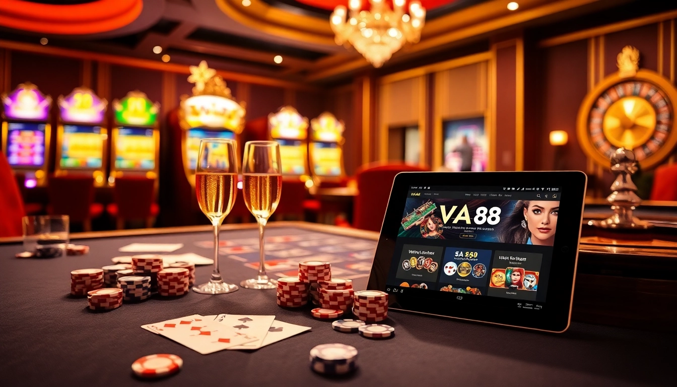 Players engaging in high-stakes gaming at VA88's elegant online casino platform.