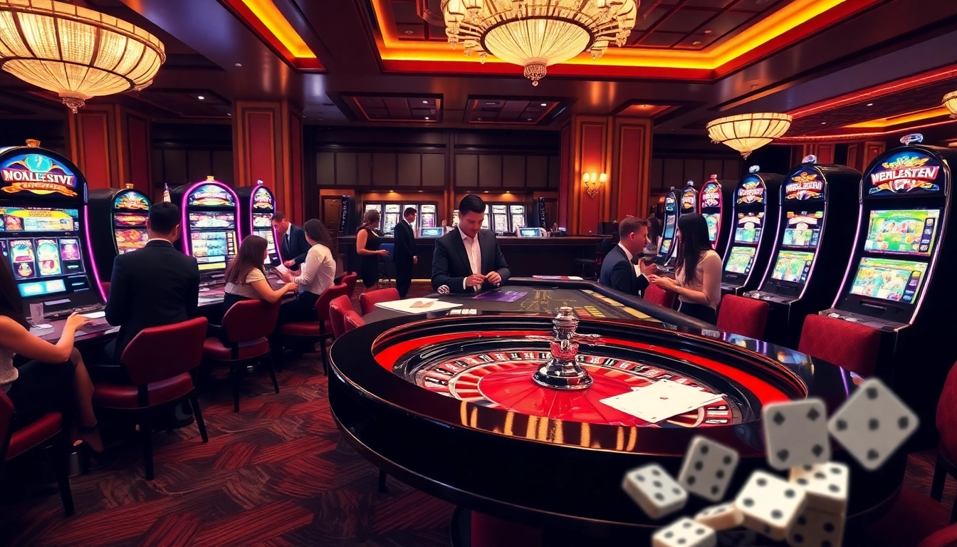 Players engaged in thrilling bets at the ww88 casino roulette table amidst a vibrant ambiance.
