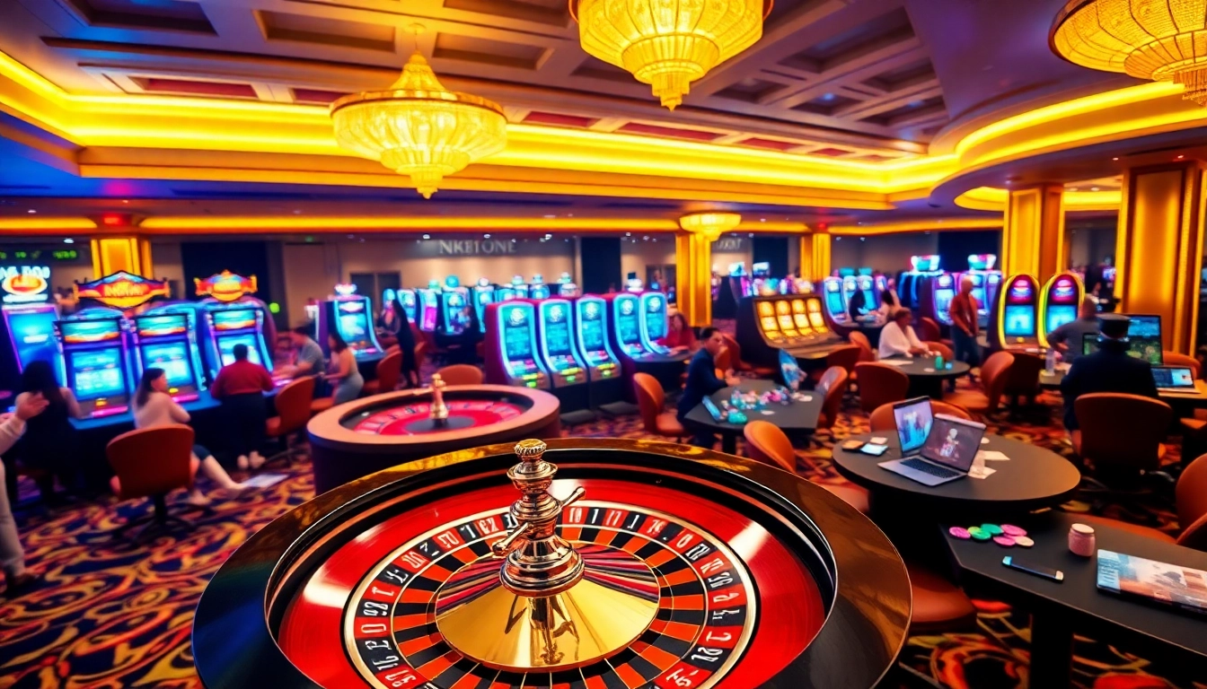 Experience thrilling gameplay at NK88.COM with dynamic casino gaming scenes and premium poker tables.