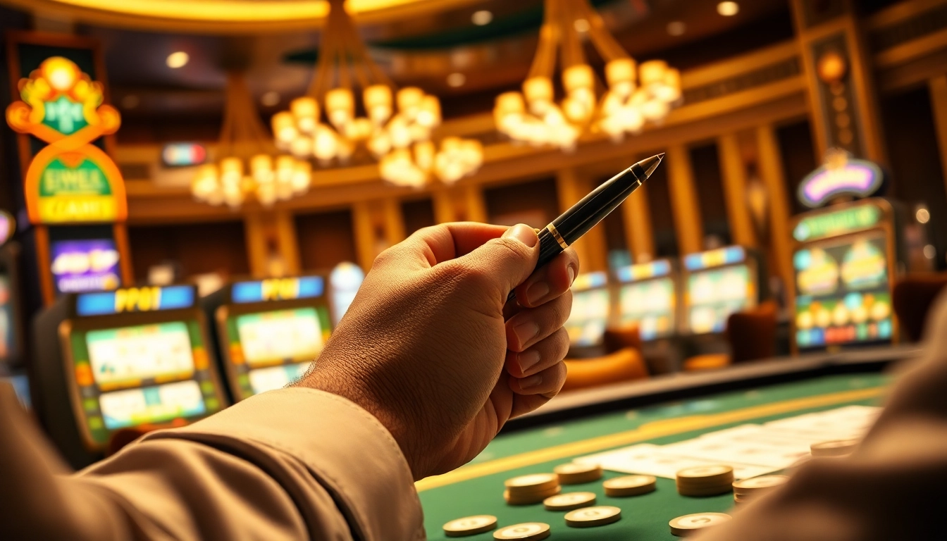 Experience the thrill of gambling with pen 4d in a vibrant casino scene.