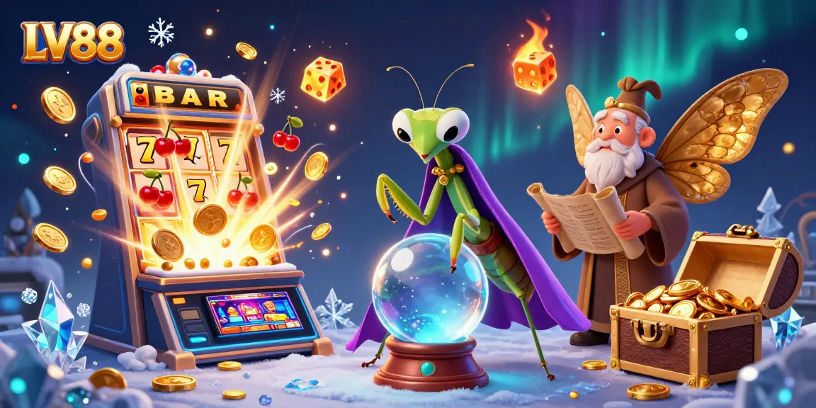 Experience thrilling gameplay with LV88's dynamic slot machine surrounded by magical elements.