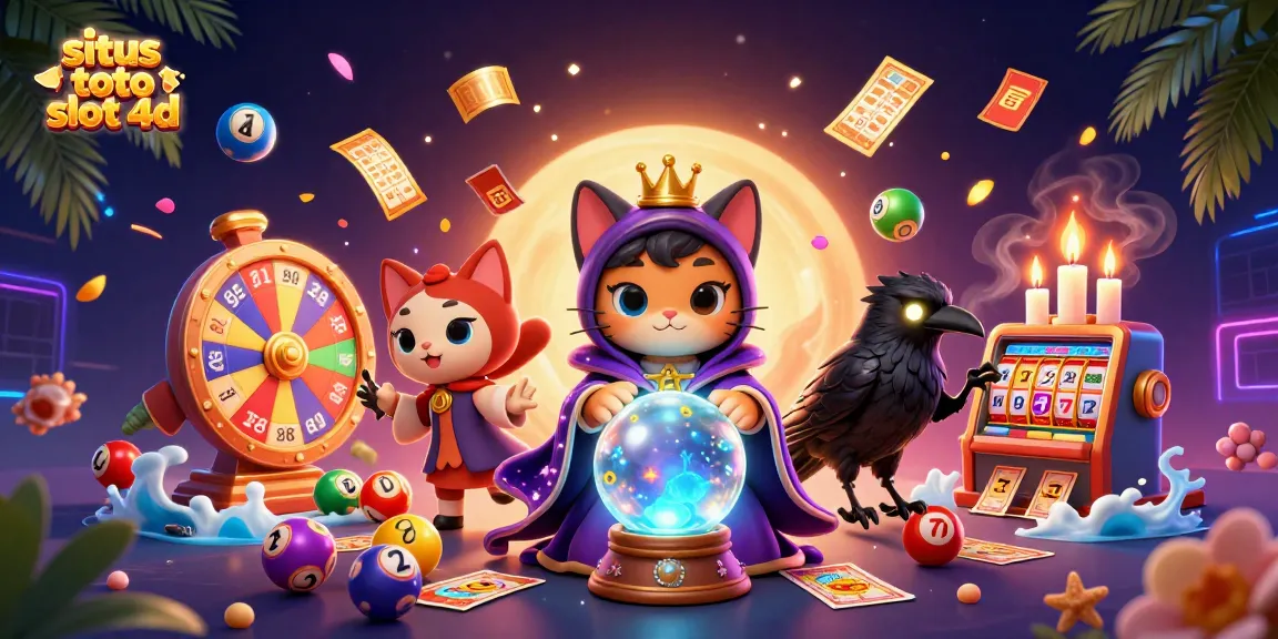 Experience the excitement of situs toto slot 4d with colorful elements, including lively lottery balls and vibrant game icons.