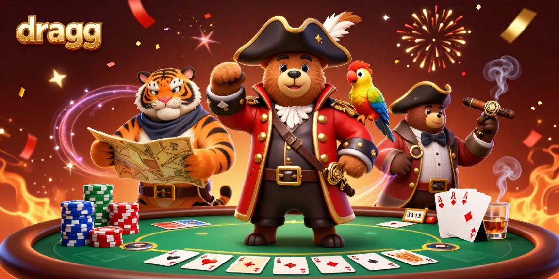 Engage with dragg in an exciting 3D casino scene featuring vibrant characters and game elements.