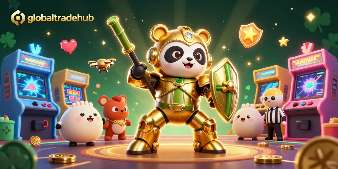 Play to win at globaltradehub with a vibrant casino-themed illustrated scene featuring iconic gaming elements.
