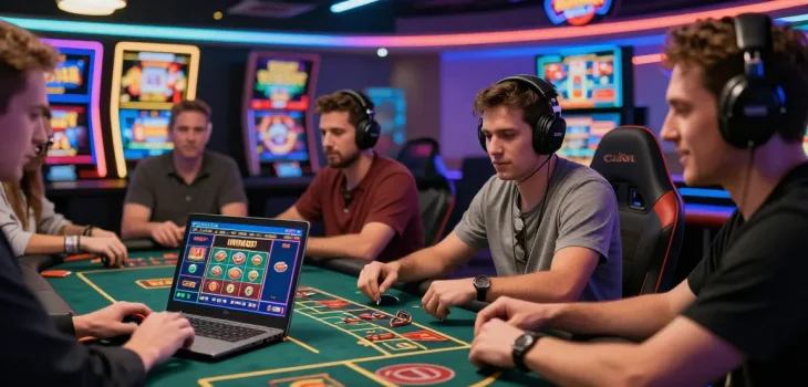 Exciting betebet online gambling scene with players engaged at virtual casino.