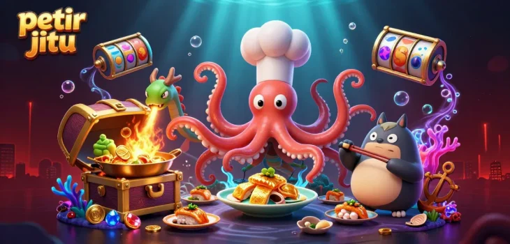 Permainan petir jitu yang menarik dengan karakter lucu dan elemen kasino di bawah laut.